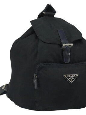 PRADA Backpack Nylon Black Silver